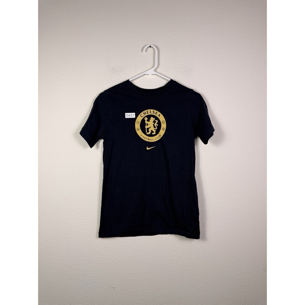 Nike Chelsea FC Football Club Black T-Shirt Boys Sz L Center Swoosh Soccer - Picture 3 of 6